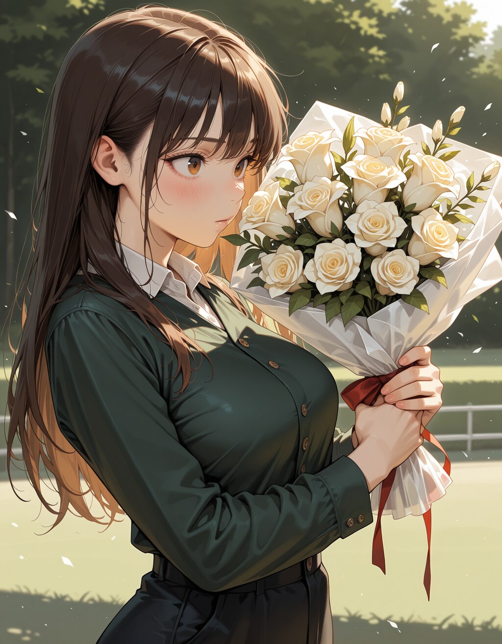 花束を持った女の子