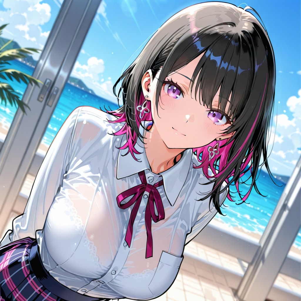 制服と海