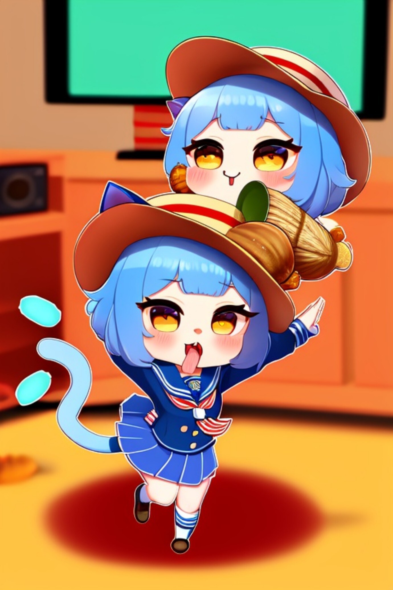 青髪ちゃん | の人気AIイラスト・グラビア