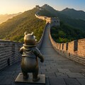 万里の長城に建つプーさん 4枚目