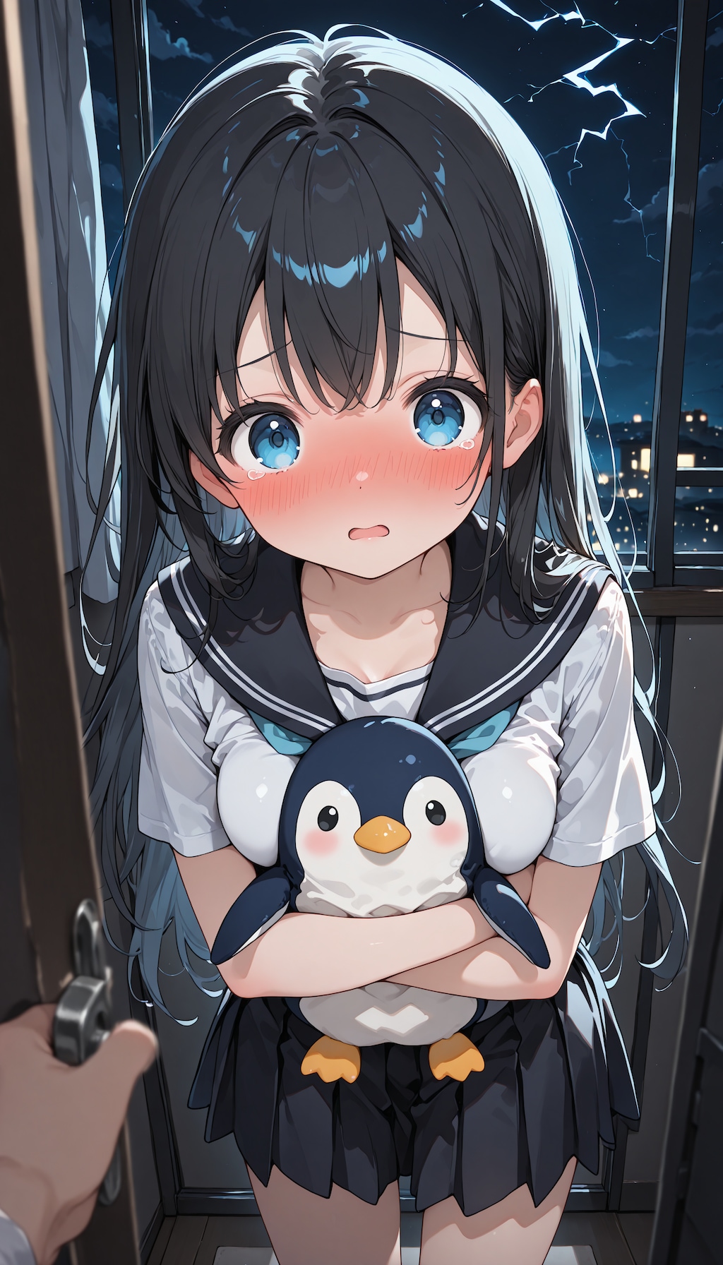 雷の鳴り響く夜