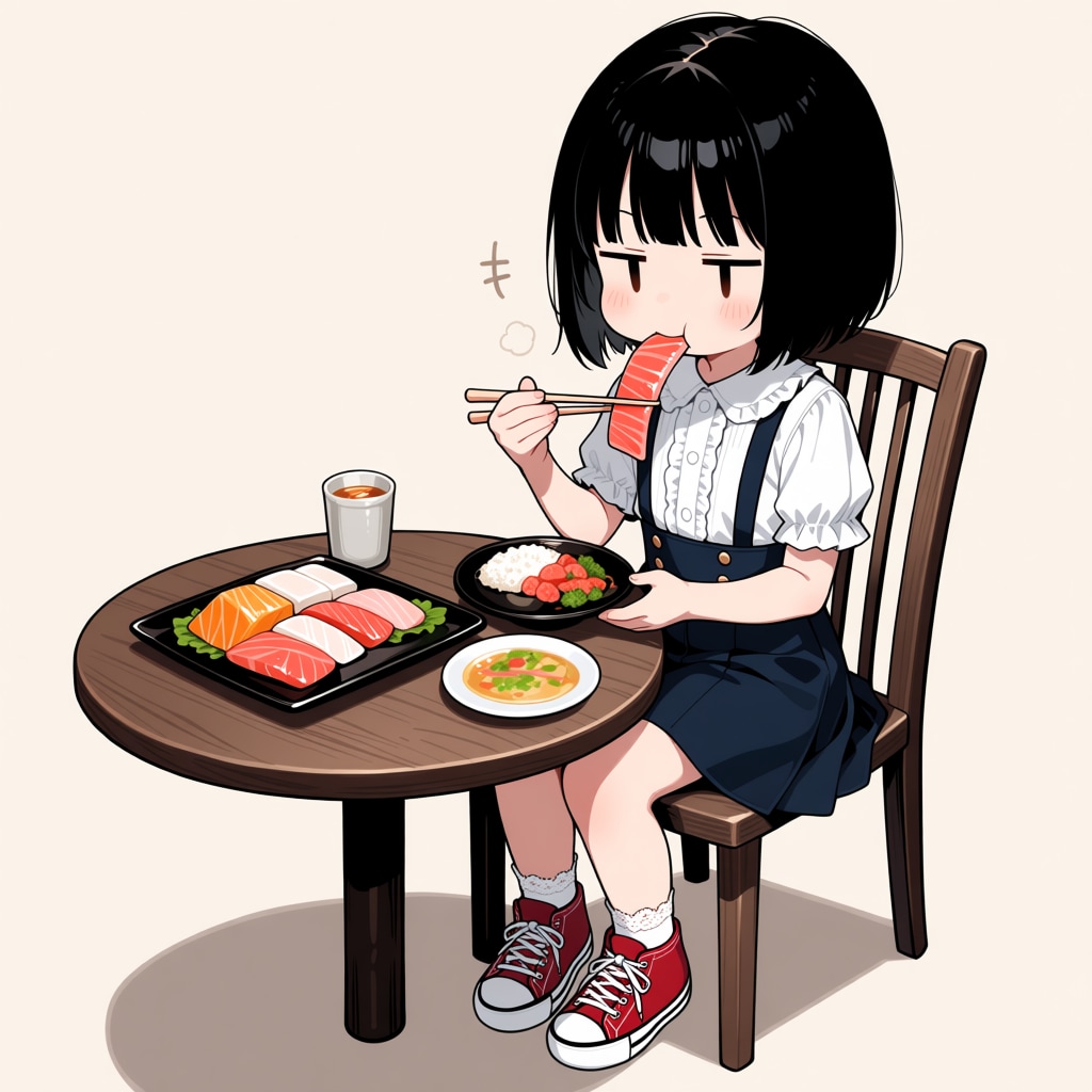 マグロの刺身を食べる | の人気AIイラスト・グラビア