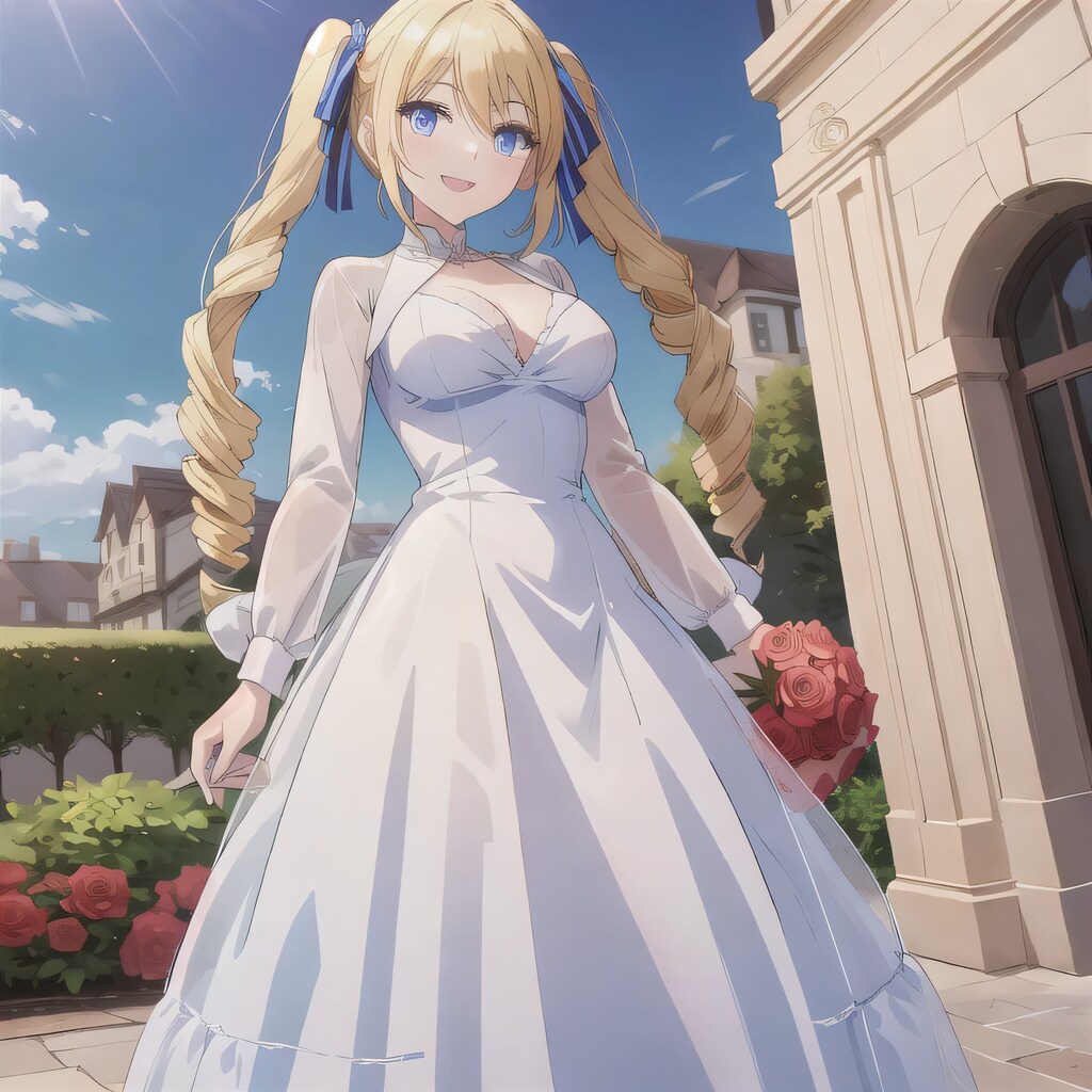 金髪ツインテでウェディングドレスの少女３