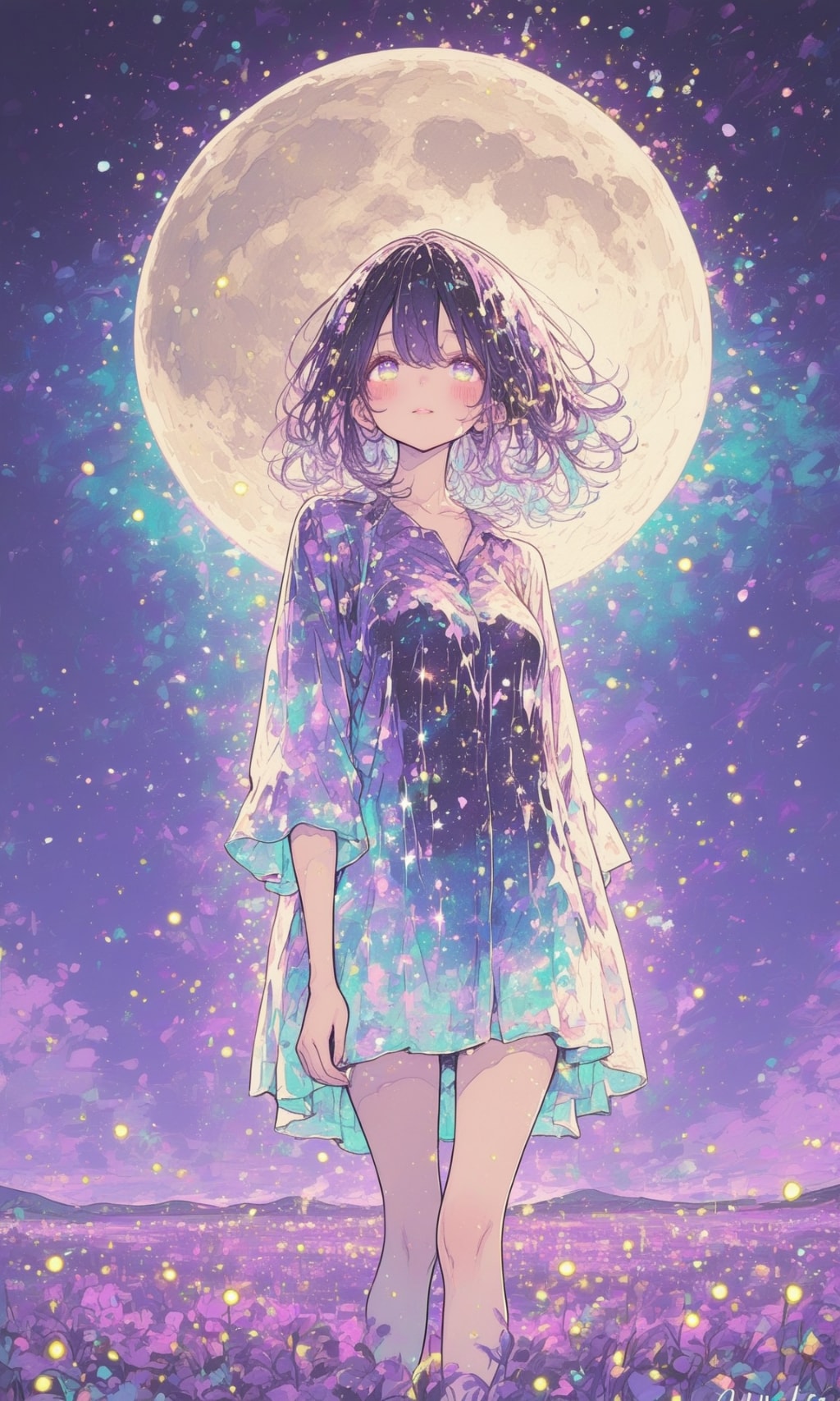 月と蛍の煌めき