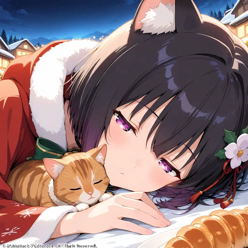 猫と雪の日 | の人気AIイラスト・グラビア