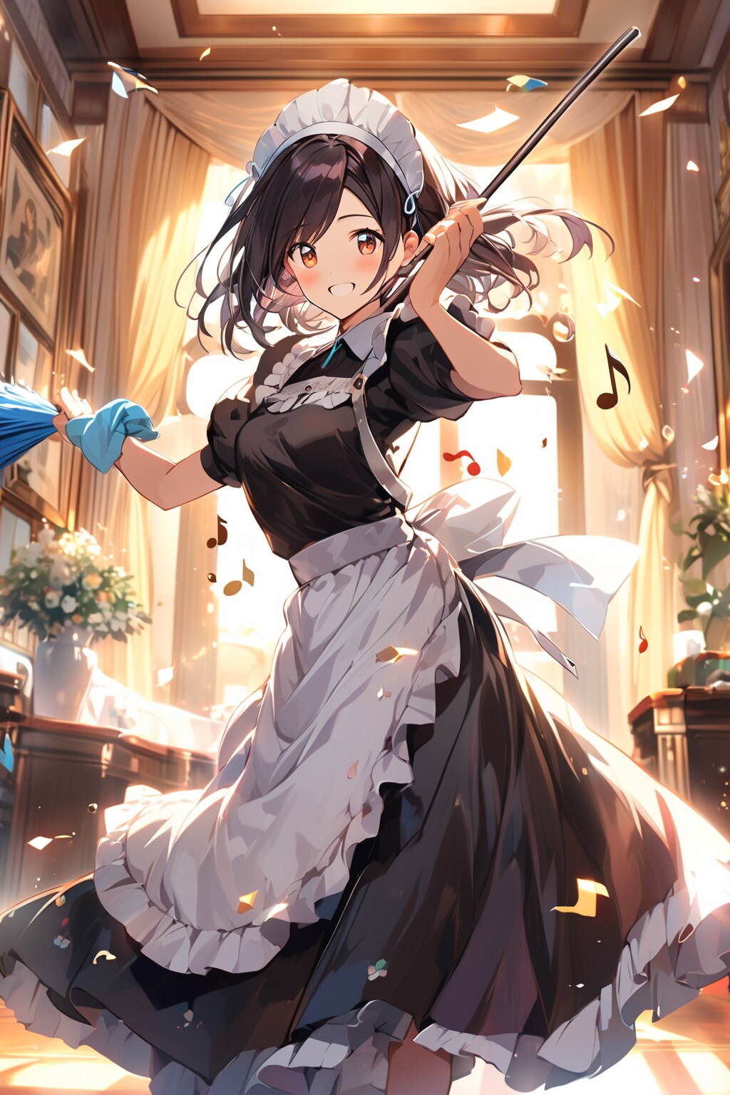 楽しくお掃除 | の人気AIイラスト・グラビア