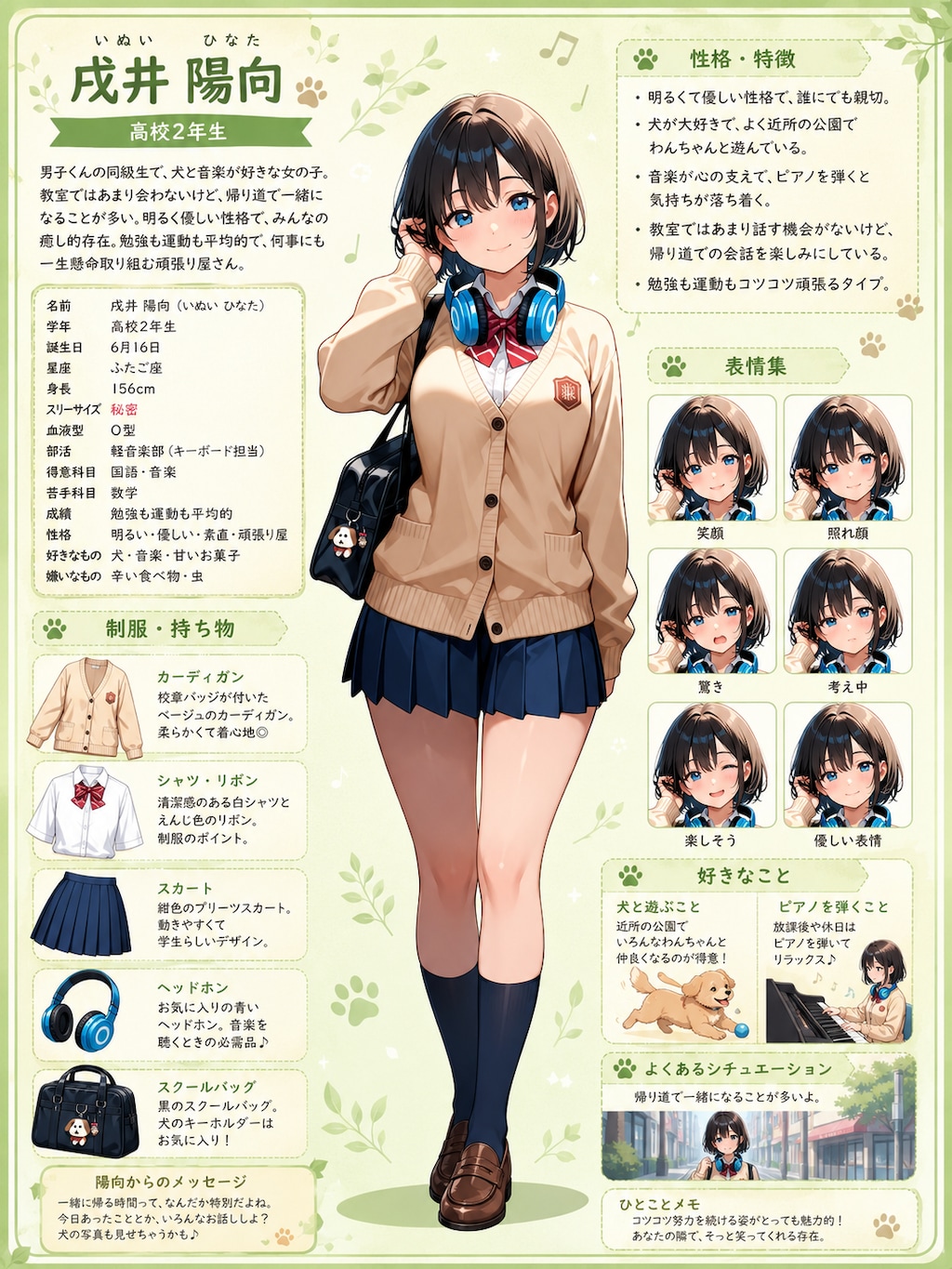 キャラクターシート陽向ちゃん