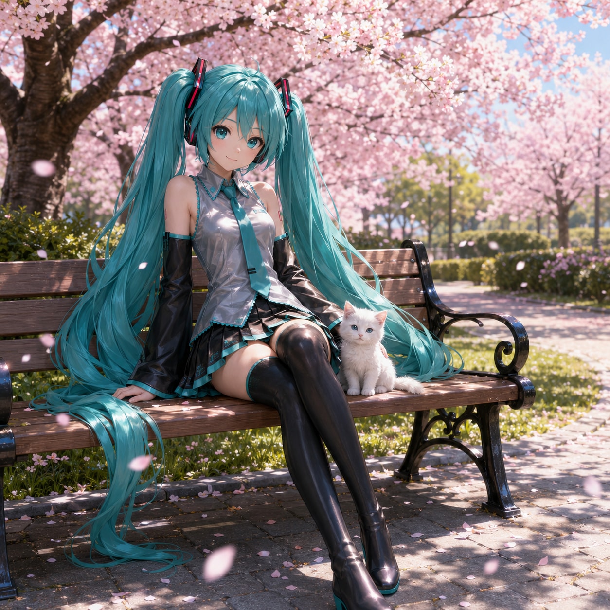 初音ミクと子猫
