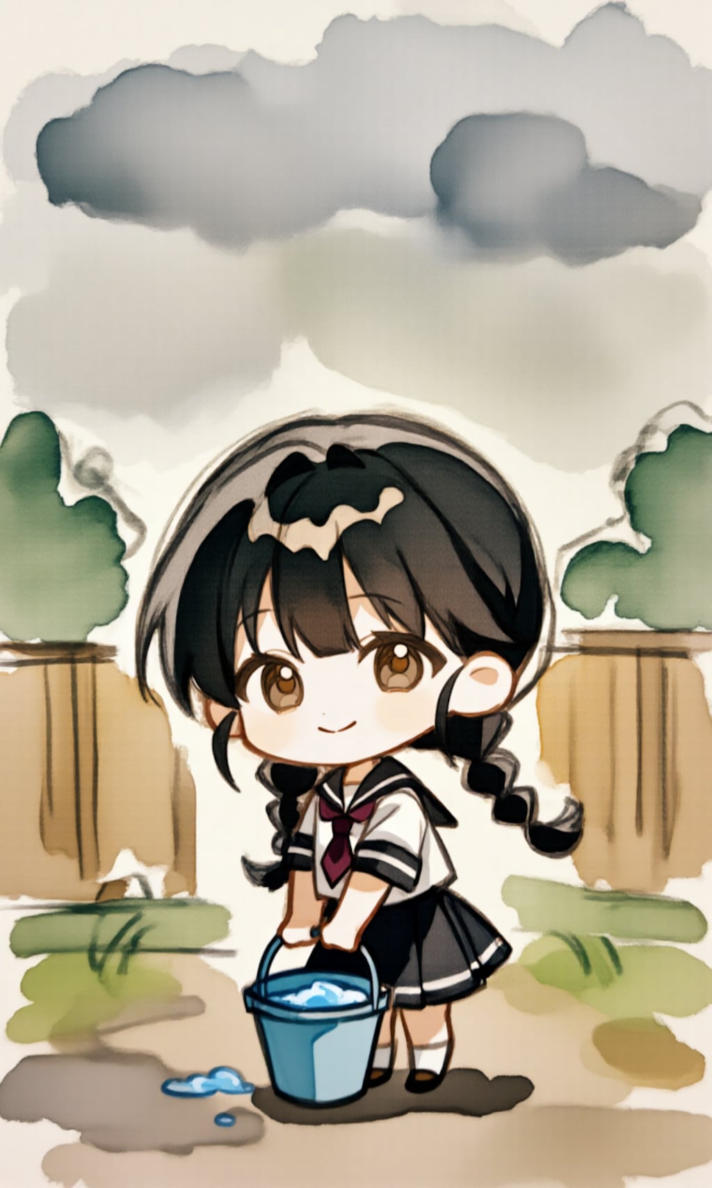 雨漏りの水捨てなきゃ