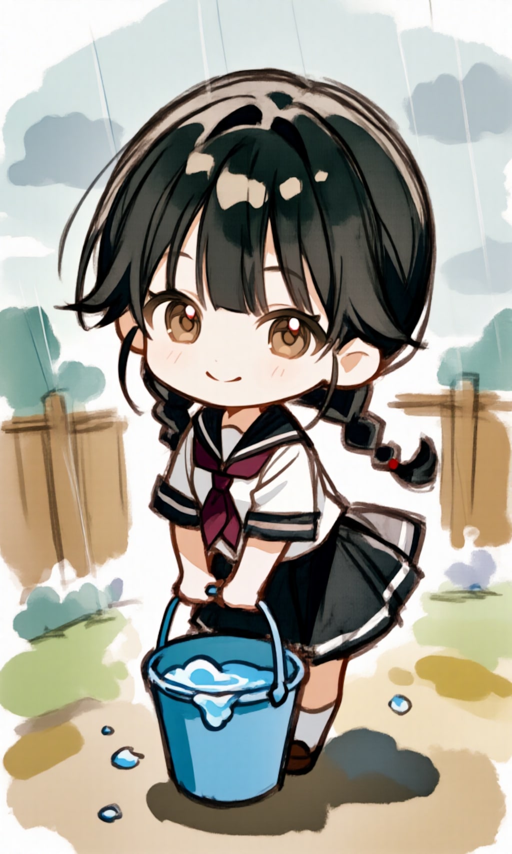 雨漏りの水捨てなきゃ