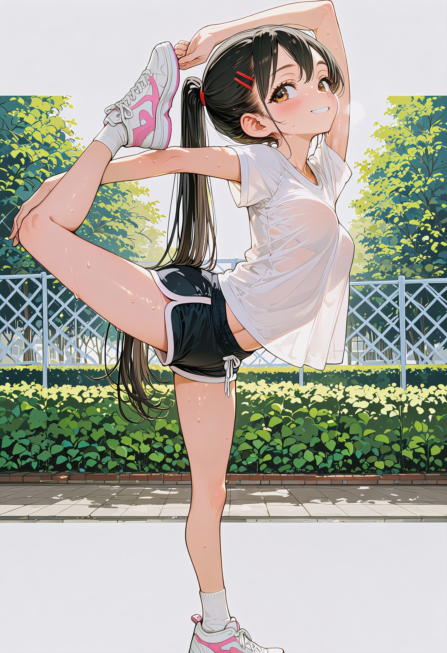 弟のクラスメイトの子が公園で運動してた