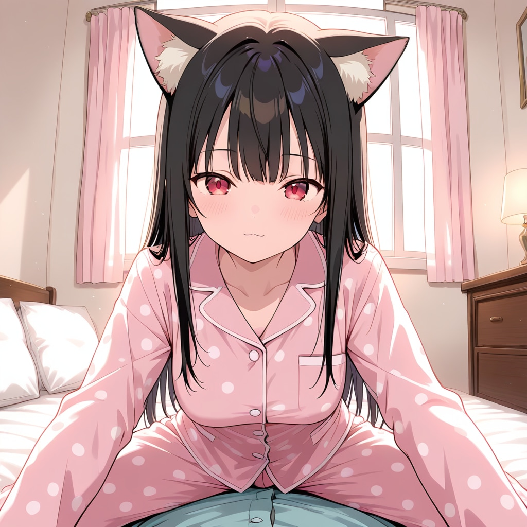 パジャマ姿の朝