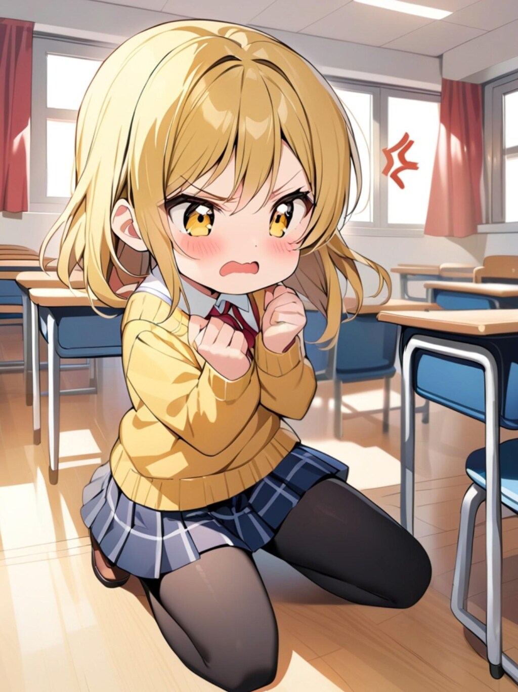 怒る金髪ちゃん