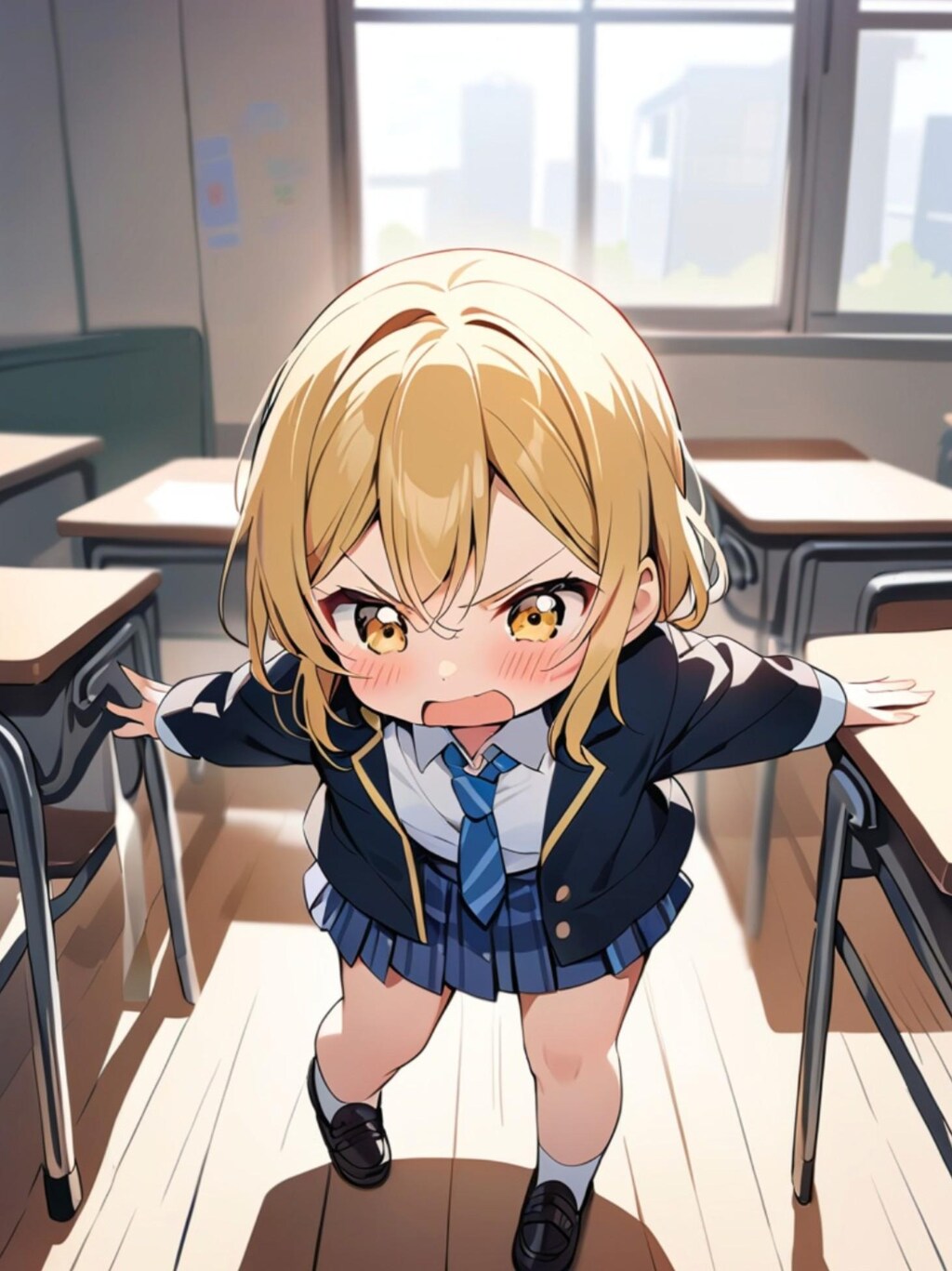 怒る金髪ちゃん