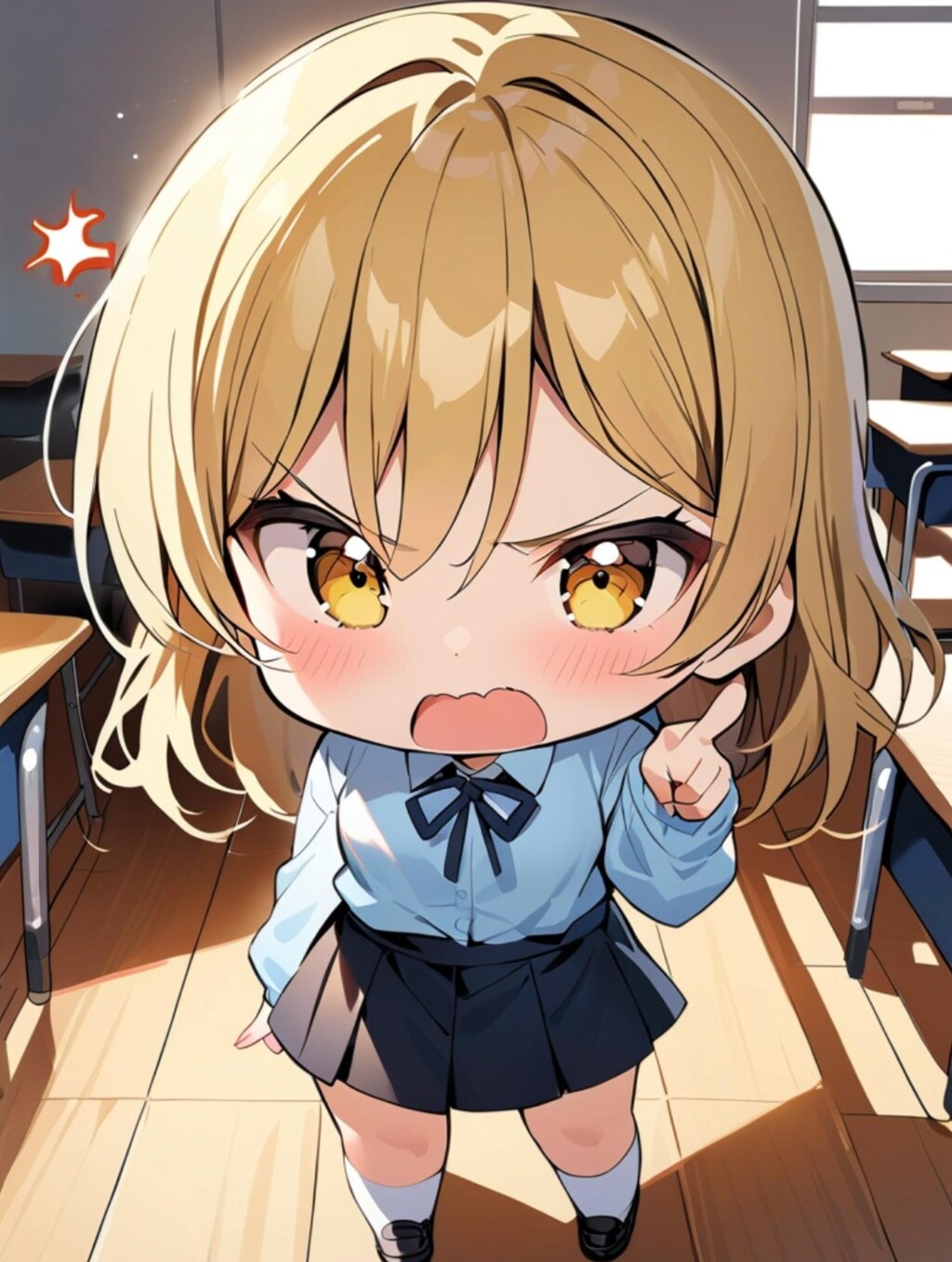 怒る金髪ちゃん