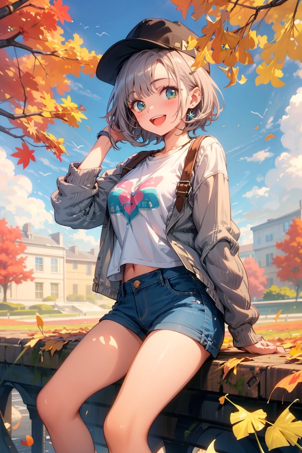 秋色コーデ　ミオちゃん | の人気AIイラスト・グラビア