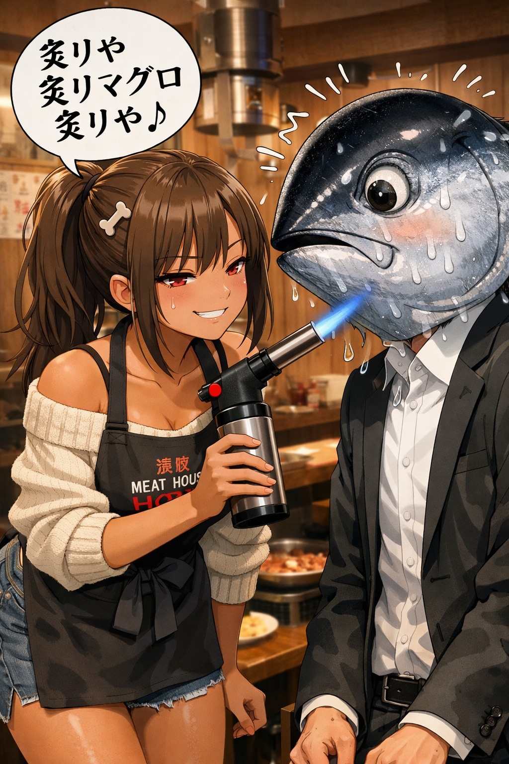 新メニュー思いついた、おにくちゃん🍖