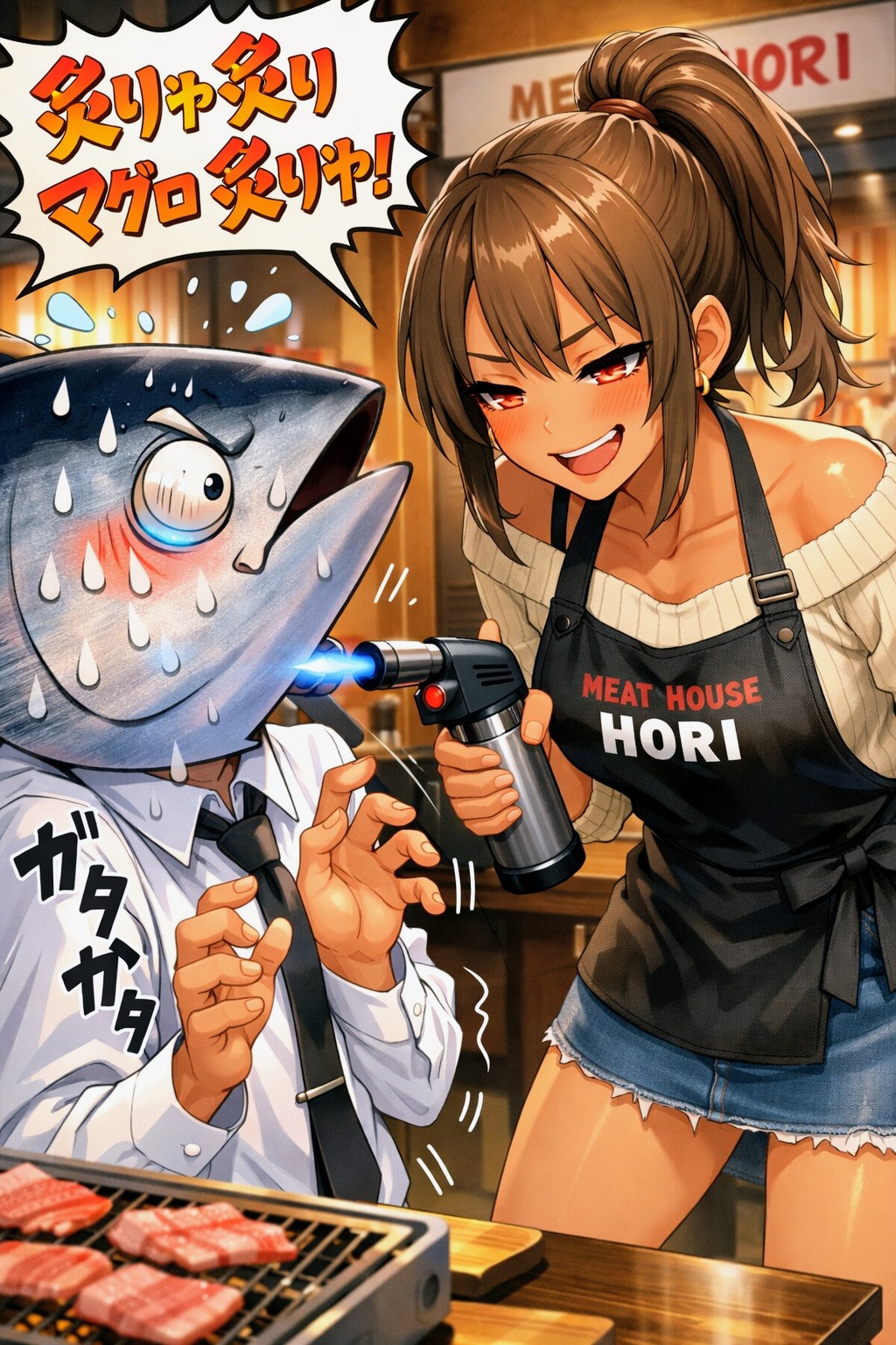 新メニュー思いついた、おにくちゃん🍖 | の人気AIイラスト・グラビア