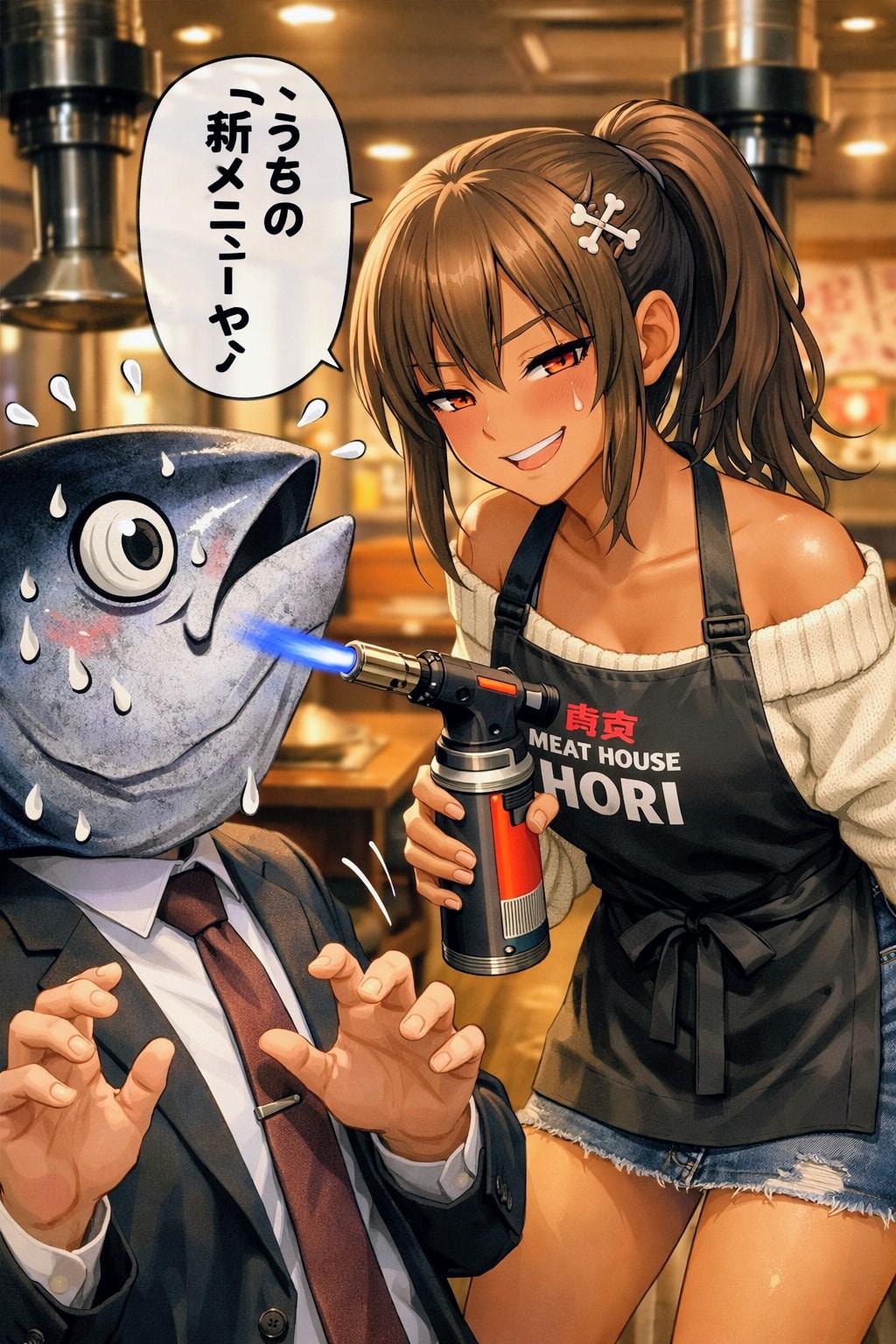 新メニュー思いついた、おにくちゃん🍖