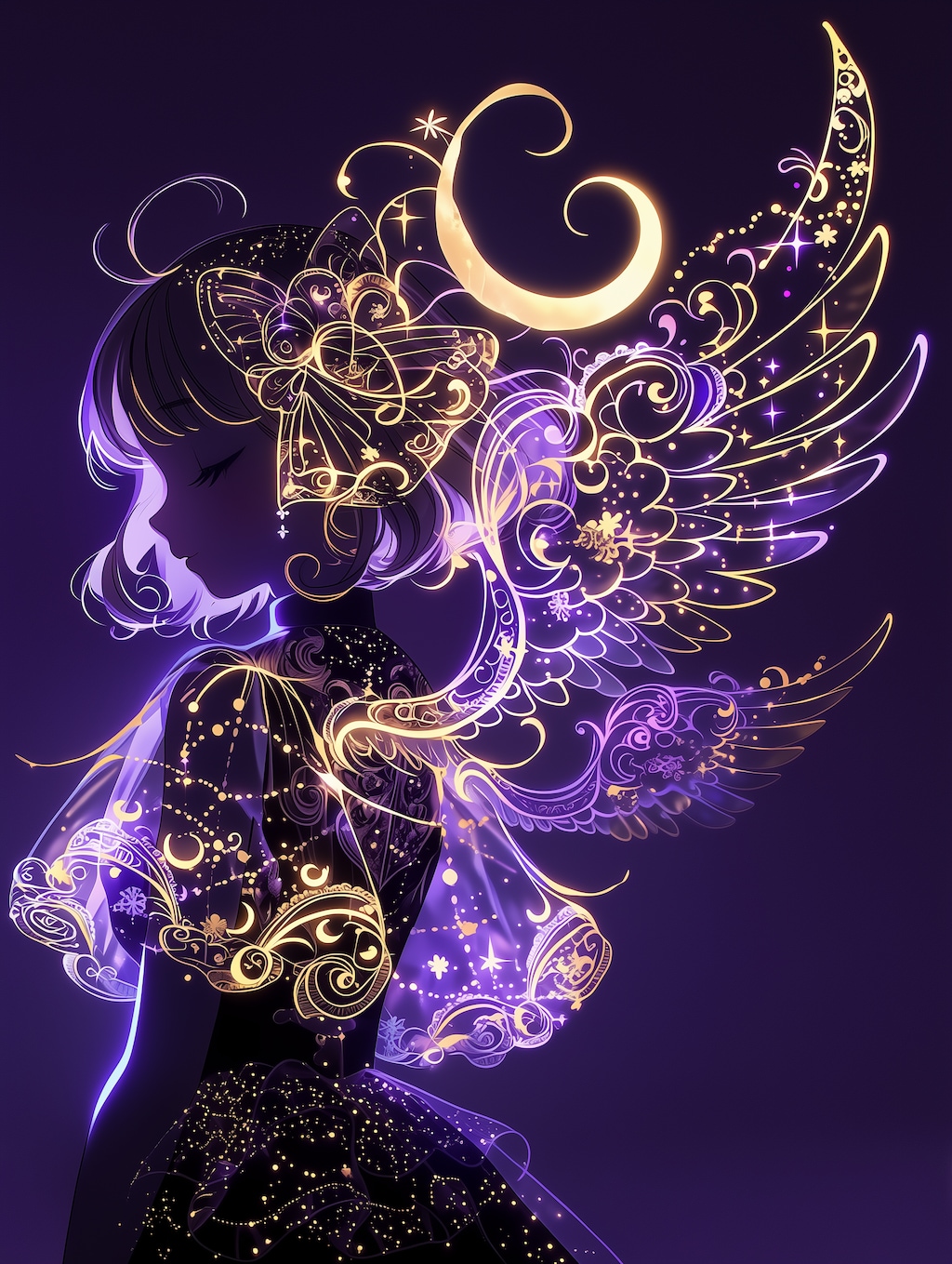 月と翼のファンタジー