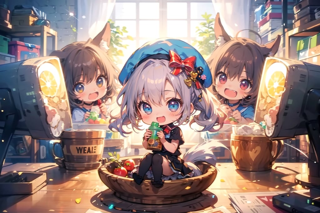 友達を呼べた、ちびちゃん。