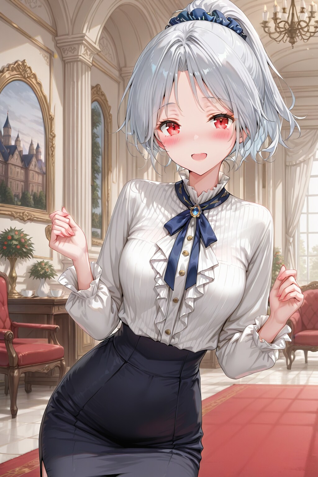 ブラウス姿