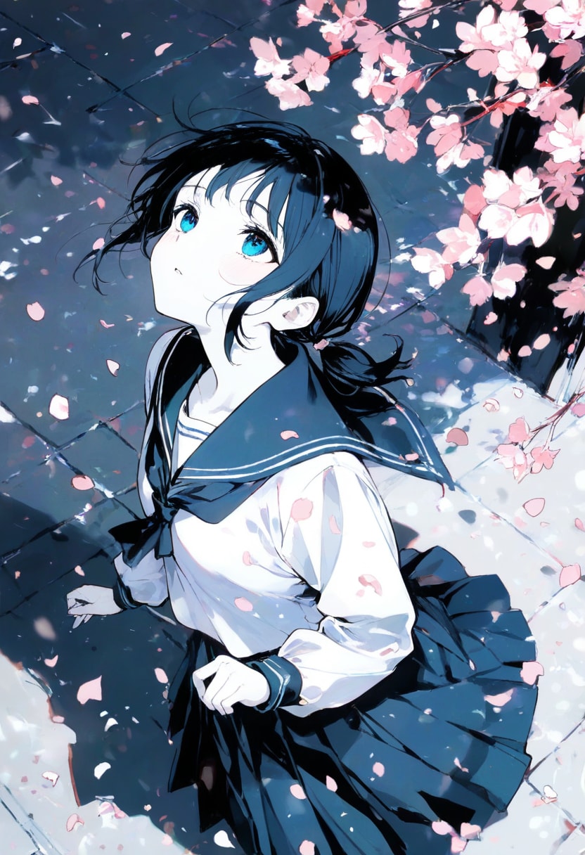 桜吹雪(spot color) | の人気AIイラスト・グラビア