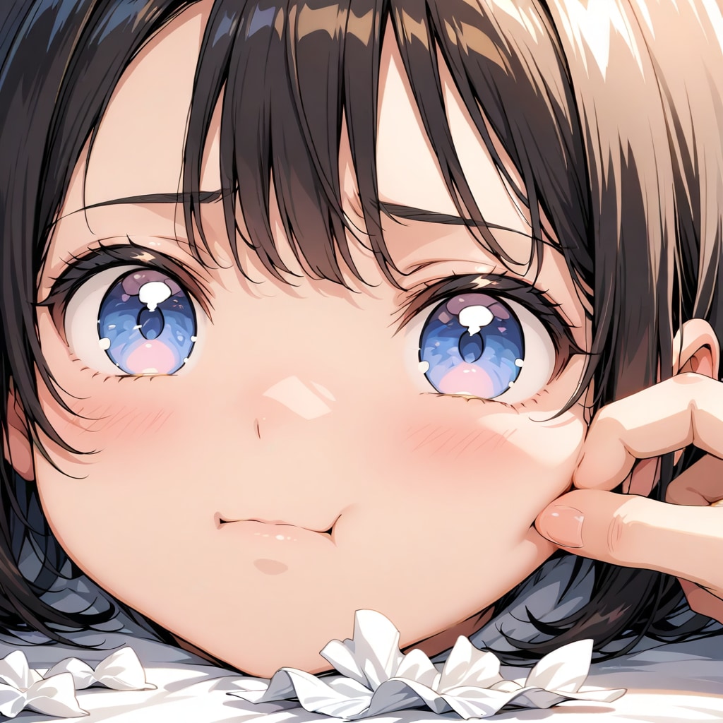 すねる子の頬をつねる | の人気AIイラスト・グラビア