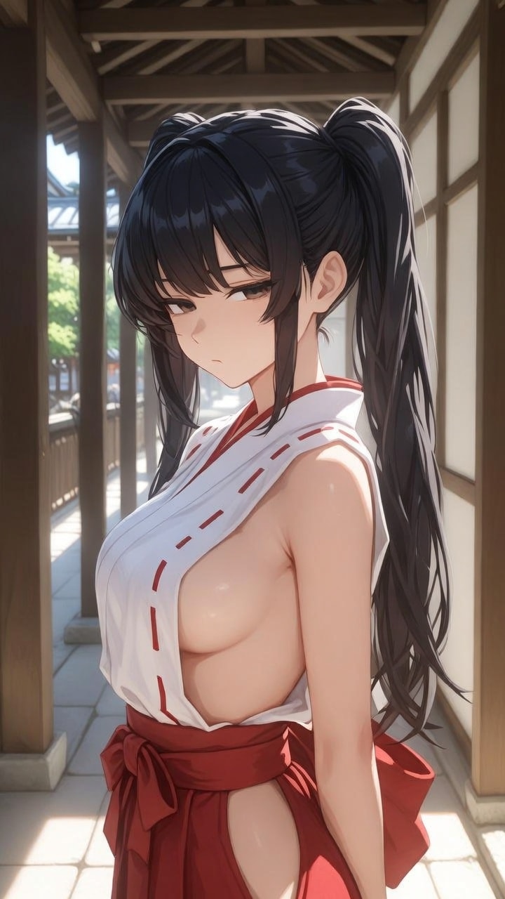 神社の巫女さんの女の子
