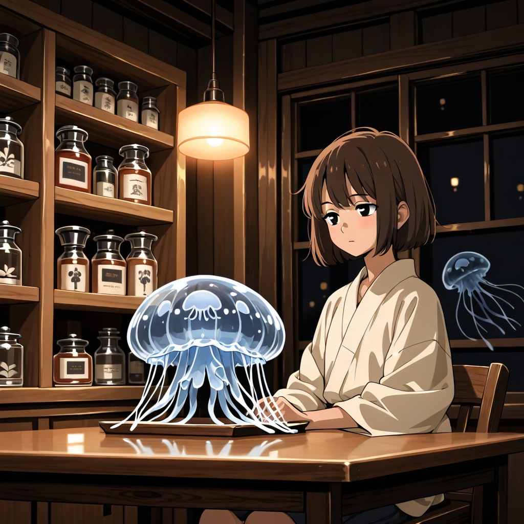 クラゲの模型と少女 | の人気AIイラスト・グラビア