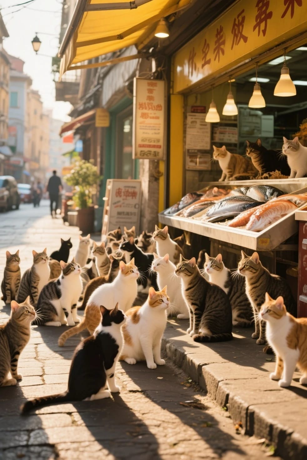 猫に人気の魚屋 | の人気AIイラスト・グラビア