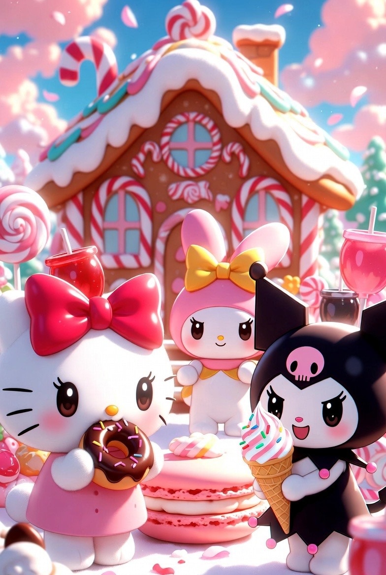 Hello Kitty & My melody & Kuromi | の人気AIイラスト・グラビア