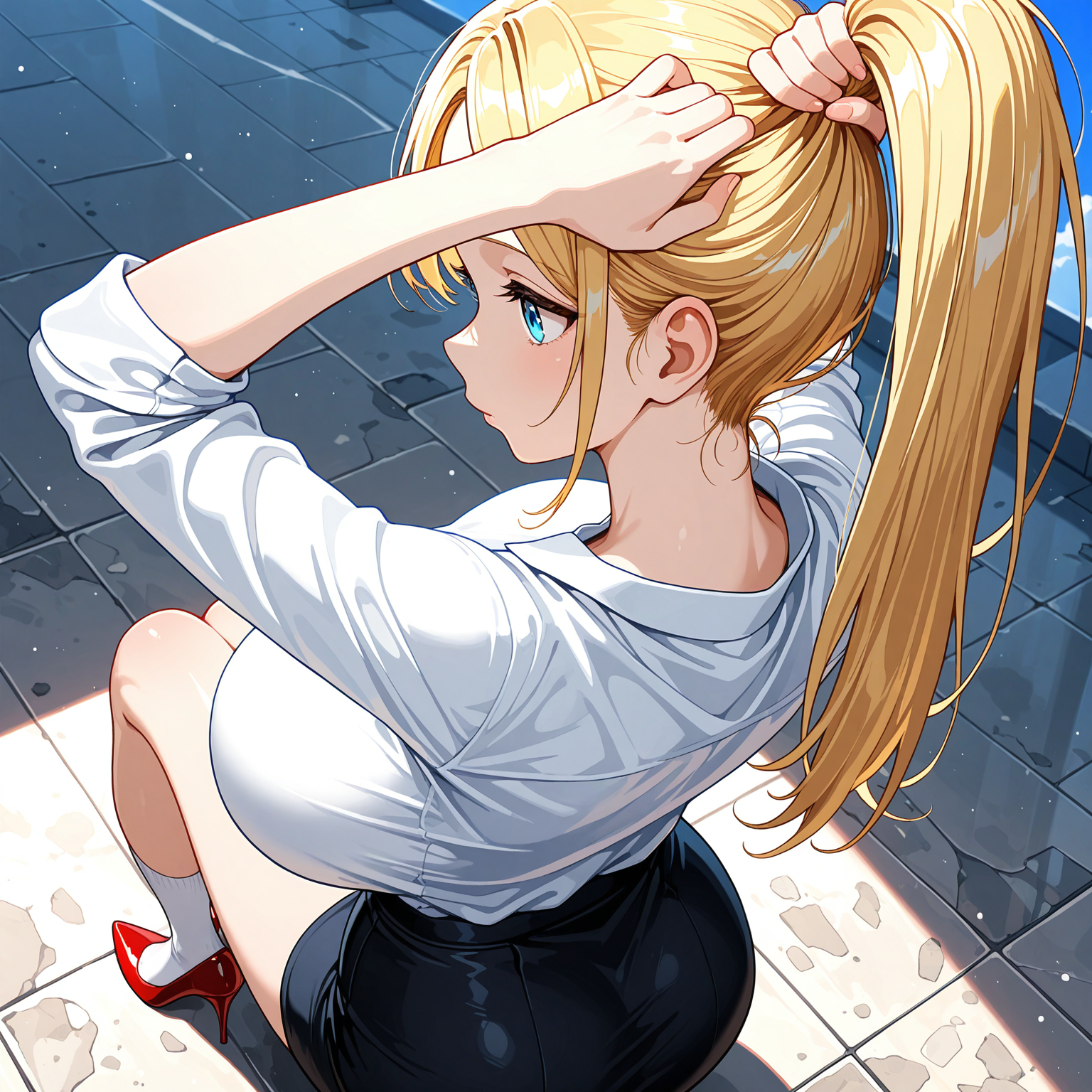 髪を束ねるアシュリーちゃん | の人気AIイラスト・グラビア