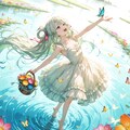 花摘みしながらアン・ドゥ・トロワ♪（蝶々を添えて） 2枚目
