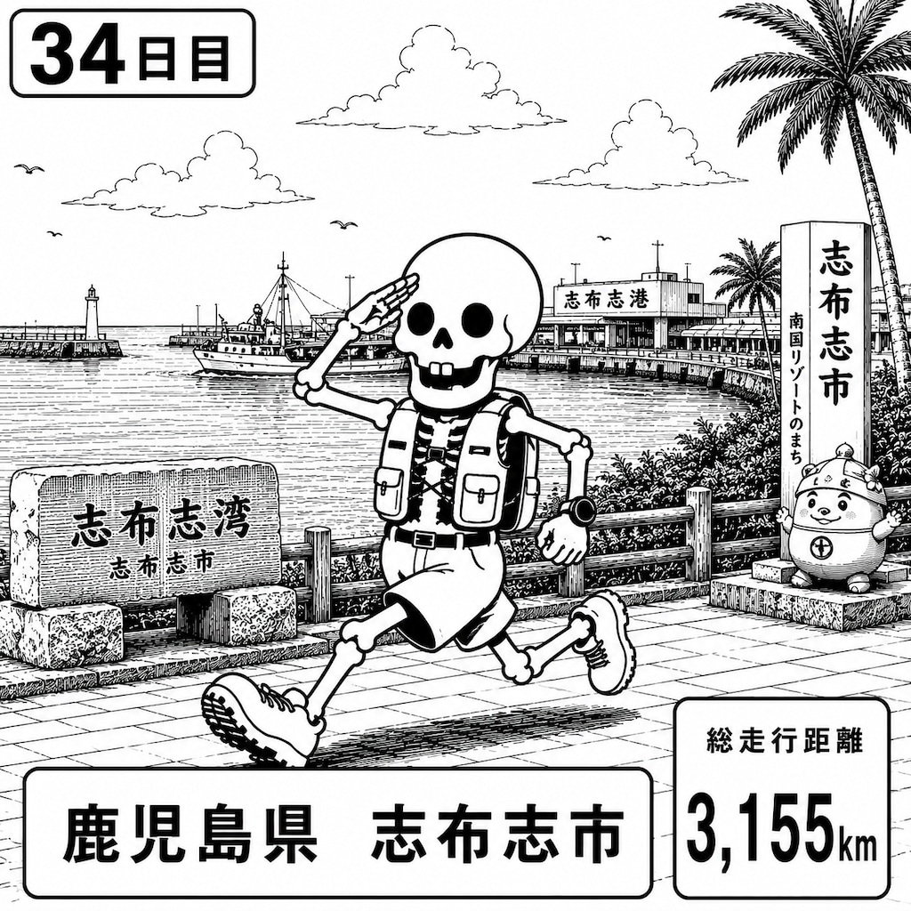 鹿児島県志布志市に到着