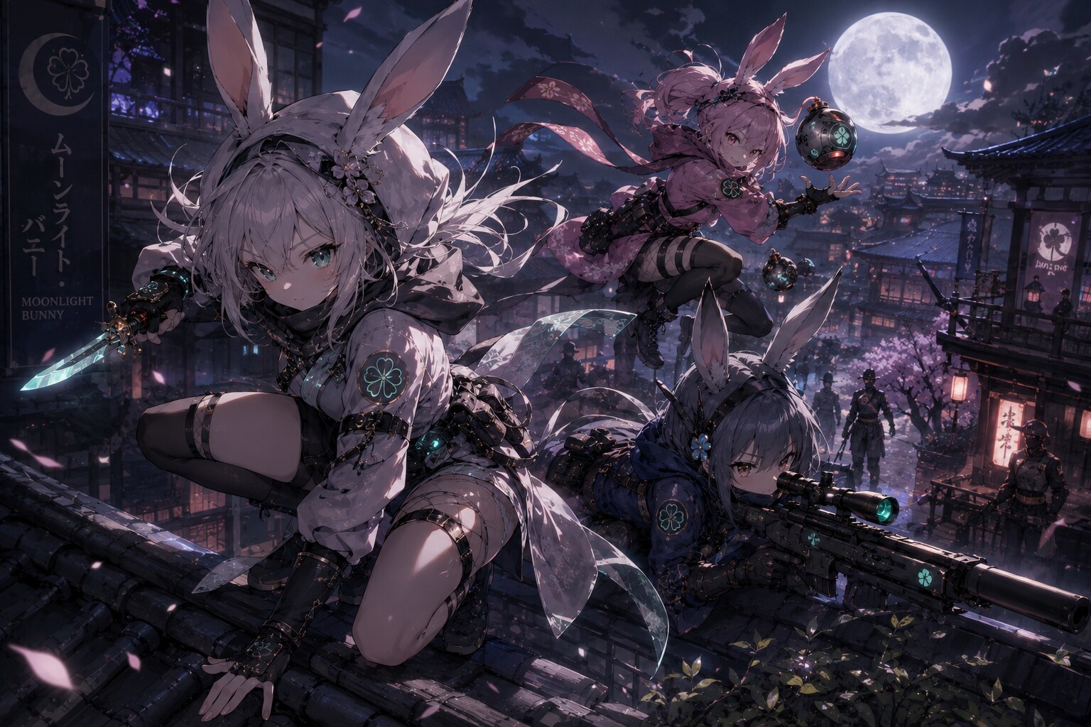 🌙 ウサギ獣人PMC：ムーンライト・バニー（Moonlight Bunny）🐰 | の人気AIイラスト・グラビア
