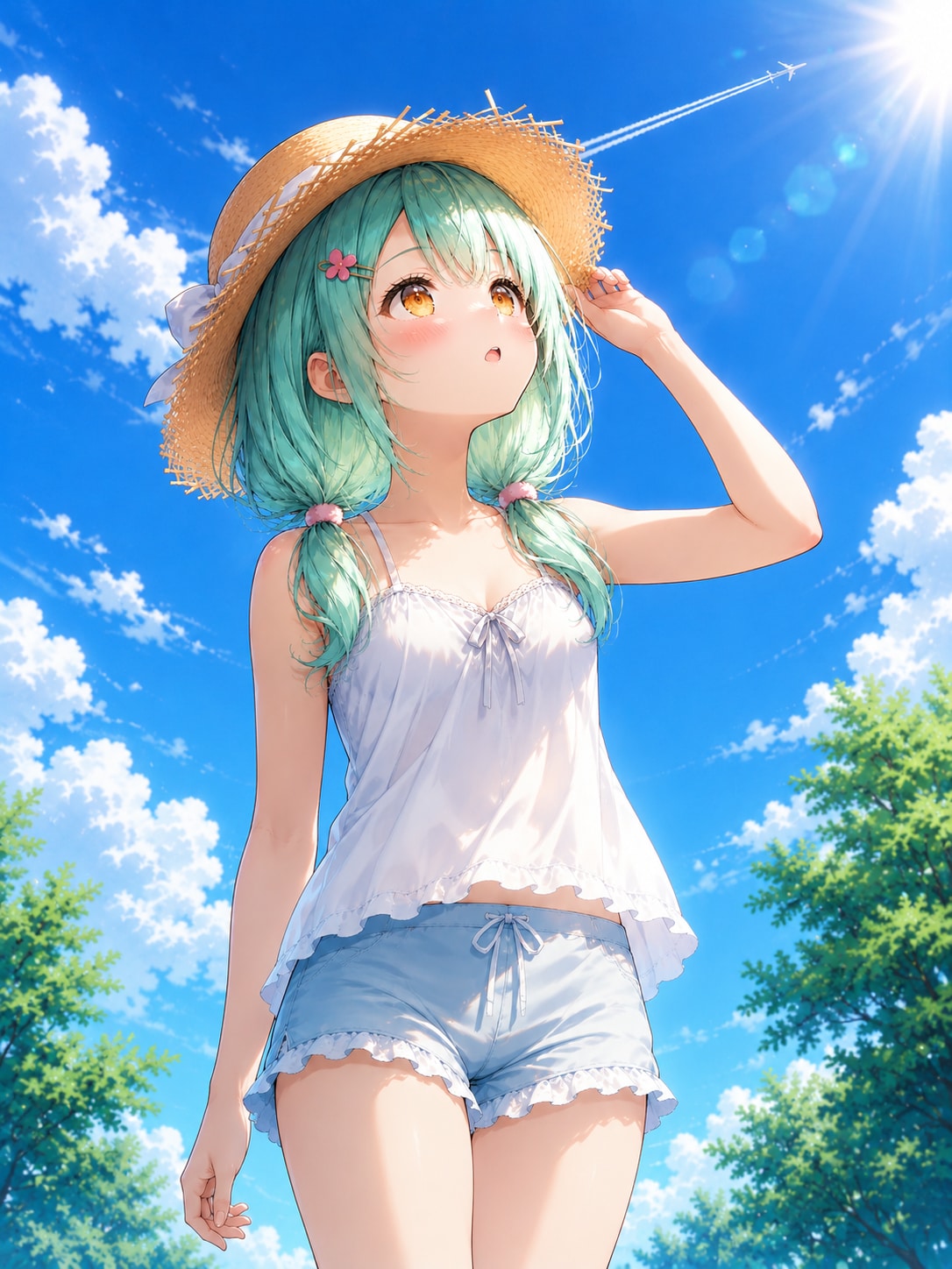 夏空とキャミソール