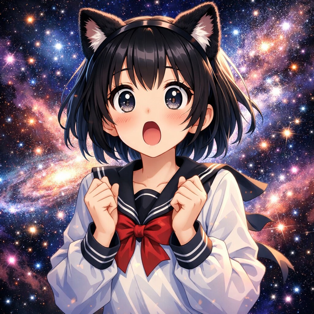 宇宙猫風の女の子