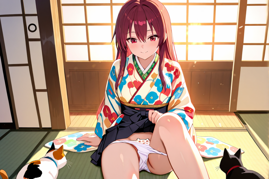 猫の相手してるとパンツ脱げてることってありますよね