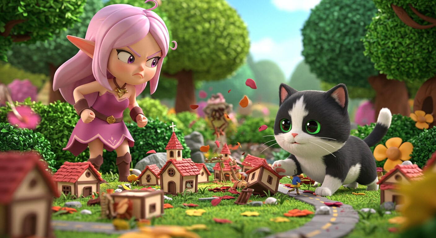 エルフと子猫の箱庭バトル