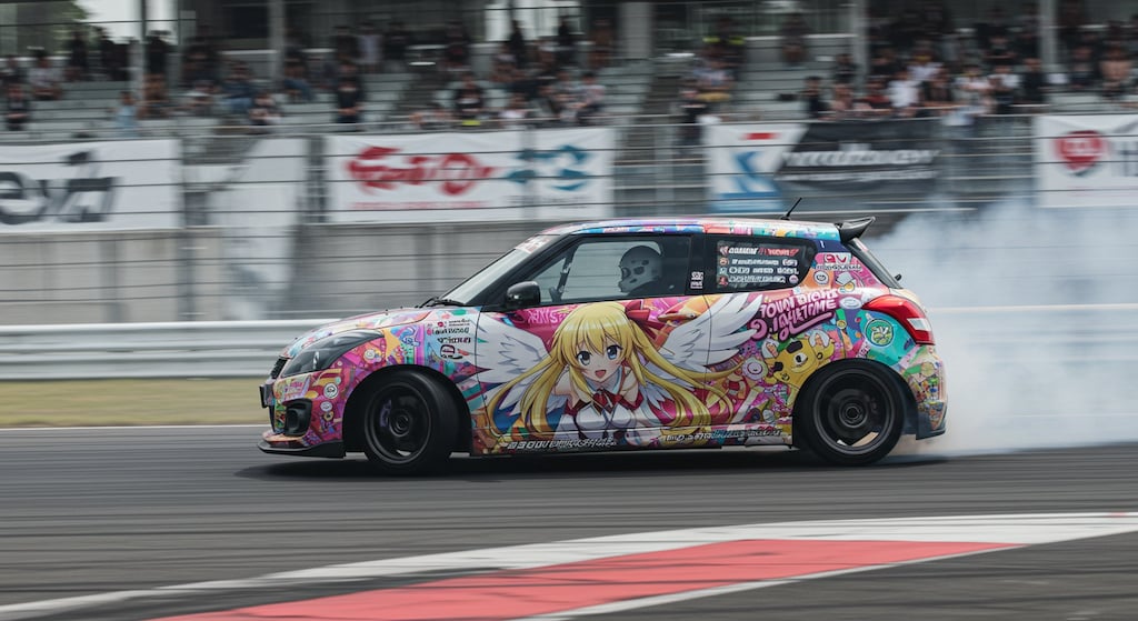 アニメキャラ痛車スイフトスポーツのドリ車