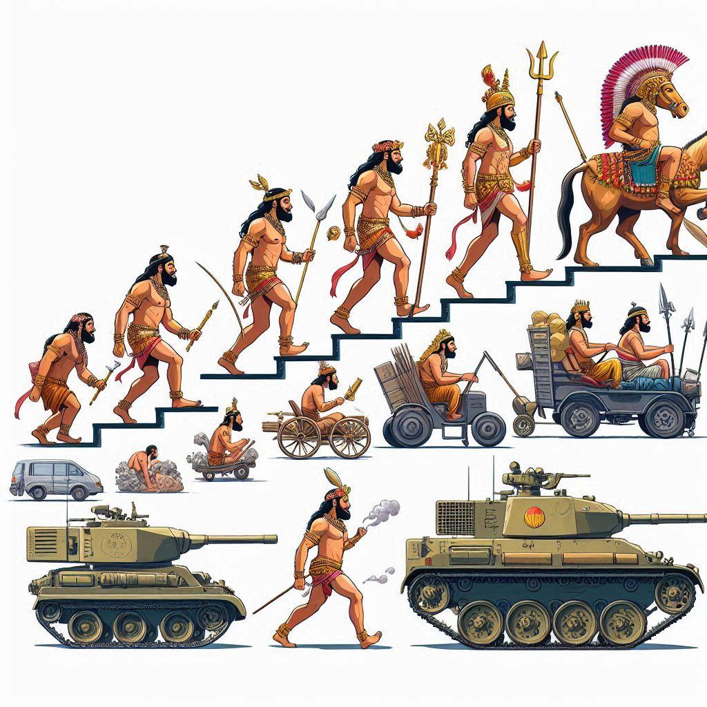 チャリオットから戦車への進化の過程(今日は謎な物を作りたい気分らしい2) | の人気AIイラスト・グラビア