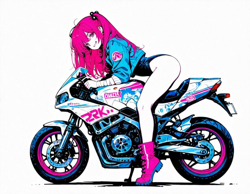 バイクとお姉さん