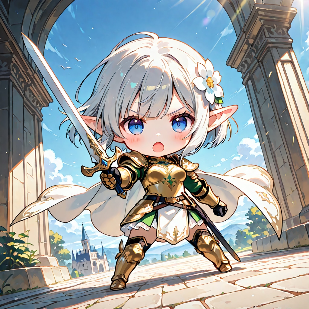 ちっちゃい姫騎士銀エルフさん | の人気AIイラスト・グラビア
