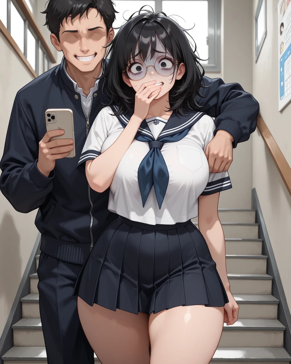 裏垢でオナニー生配信してるのがバレちゃった地味子