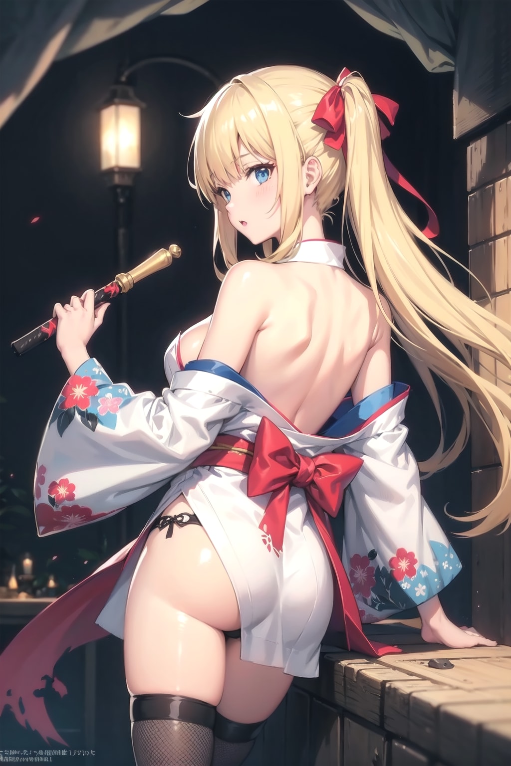 バックショット着物女子