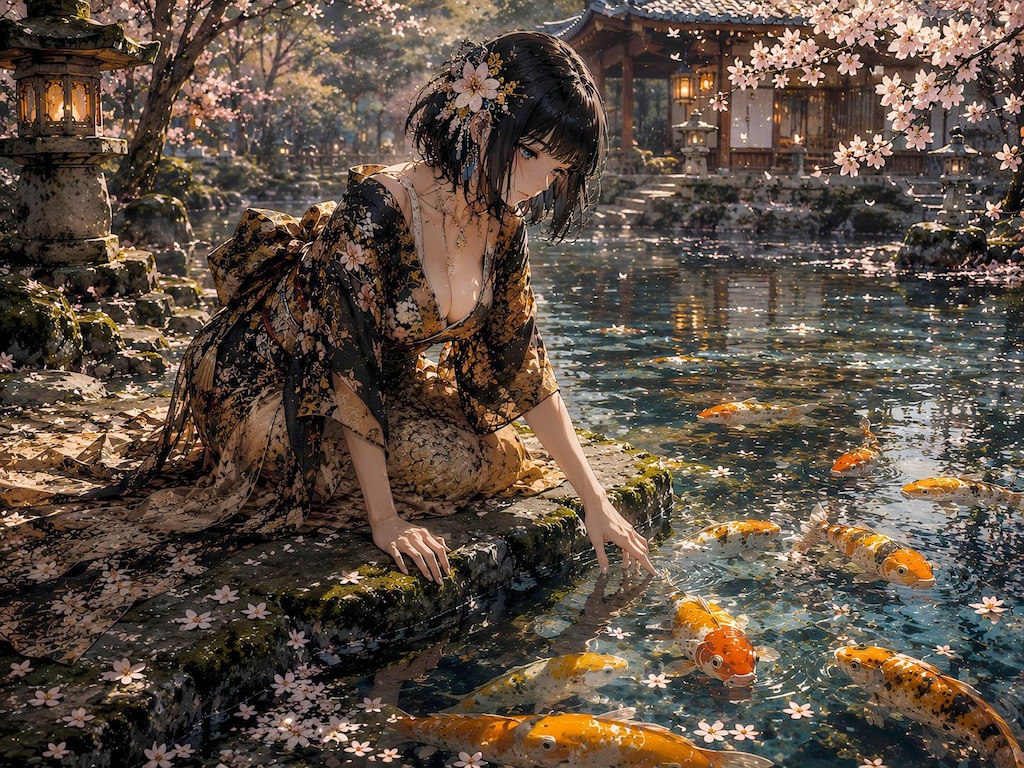 桜の下の静かなひととき