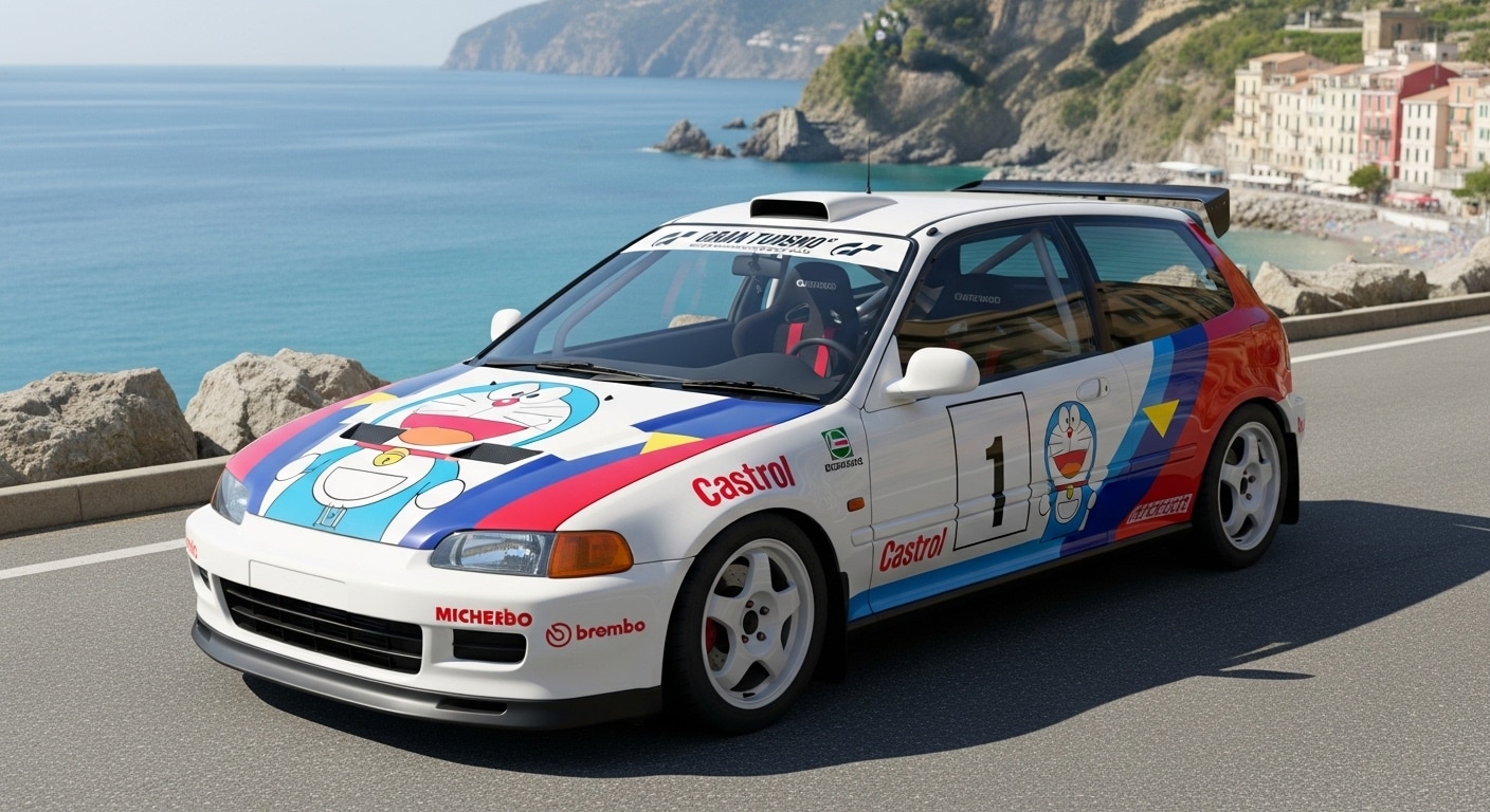 EG6ドラえもん痛車ラリーカー | の人気AIイラスト・グラビア