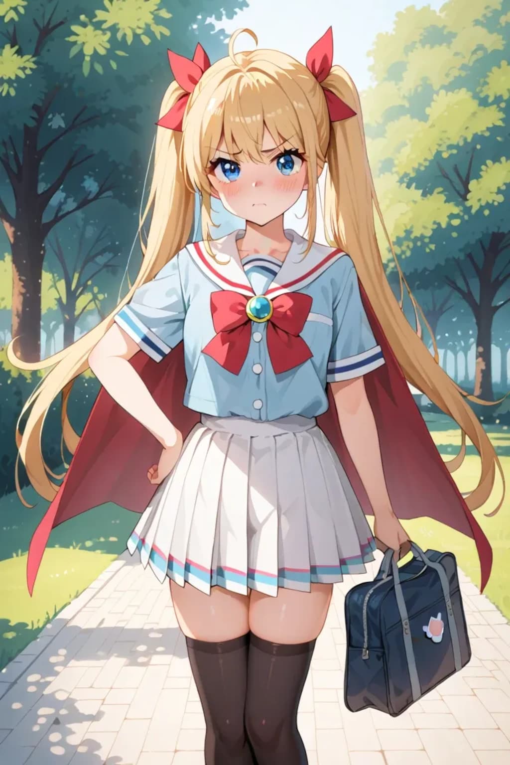 怒ったツインテ女子高生✨かわいい！