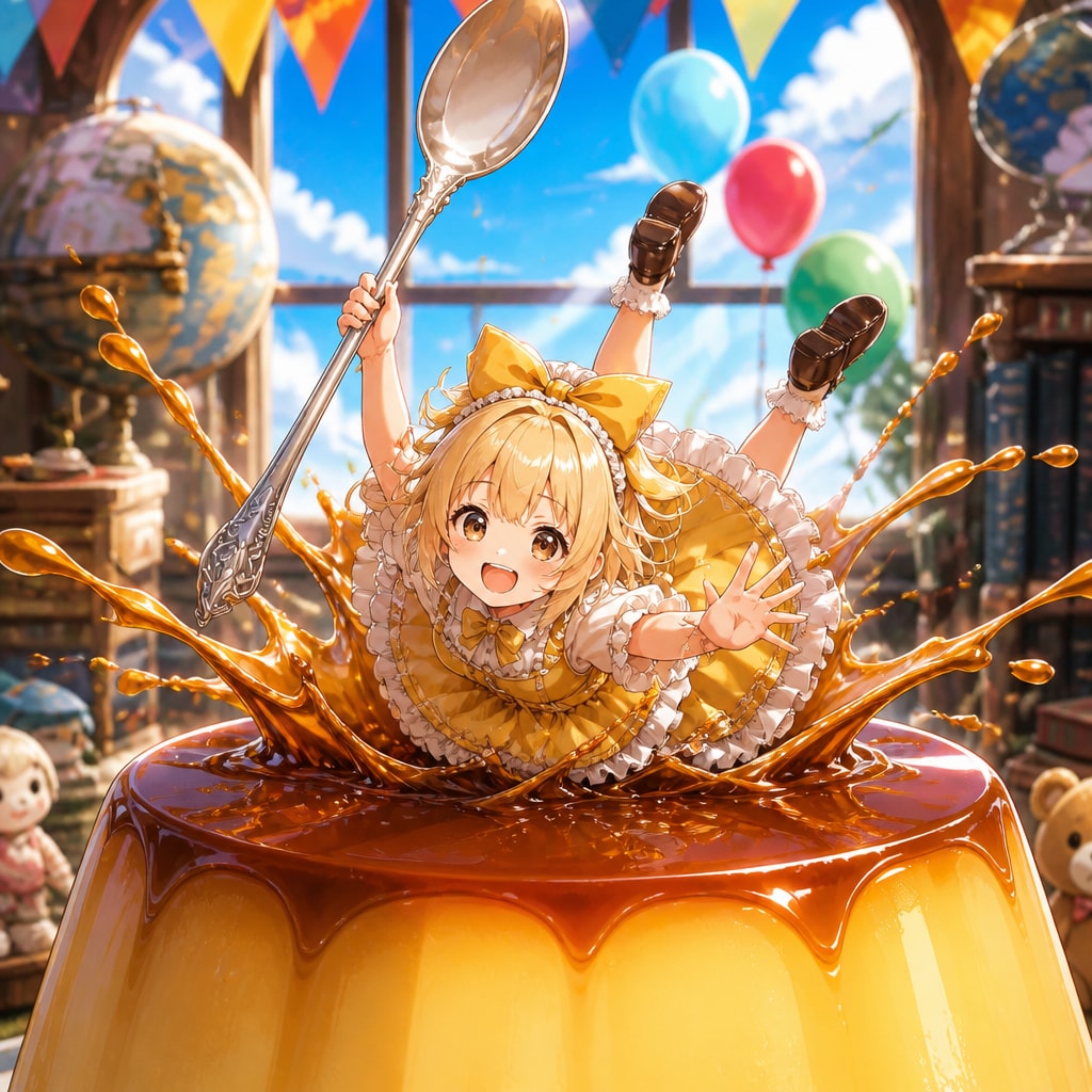 巨大プリンダイブ | の人気AIイラスト・グラビア